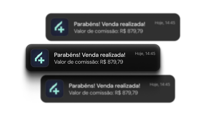 Notificações de vendas realizadas